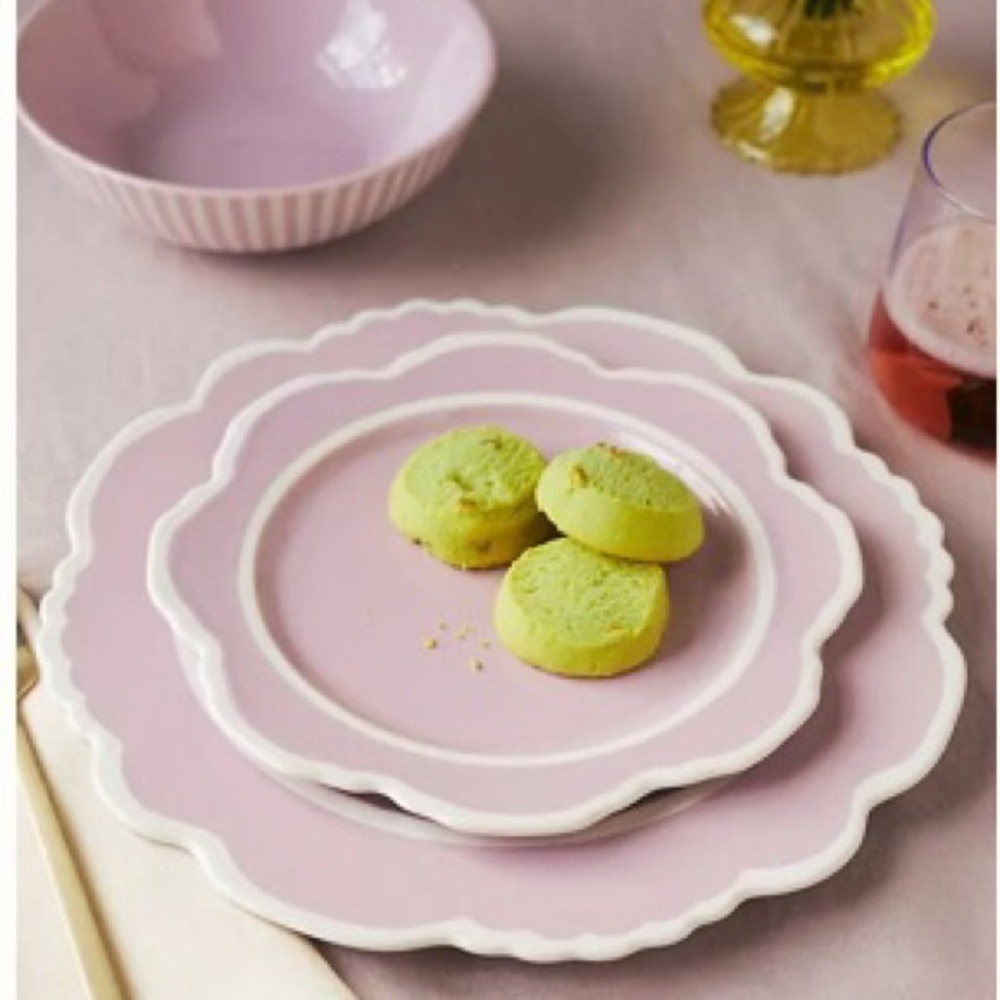 Anthropologie Set of Four Handpainted Glazed Stoneware Plates New In Box NWT - Picture 2 of 10